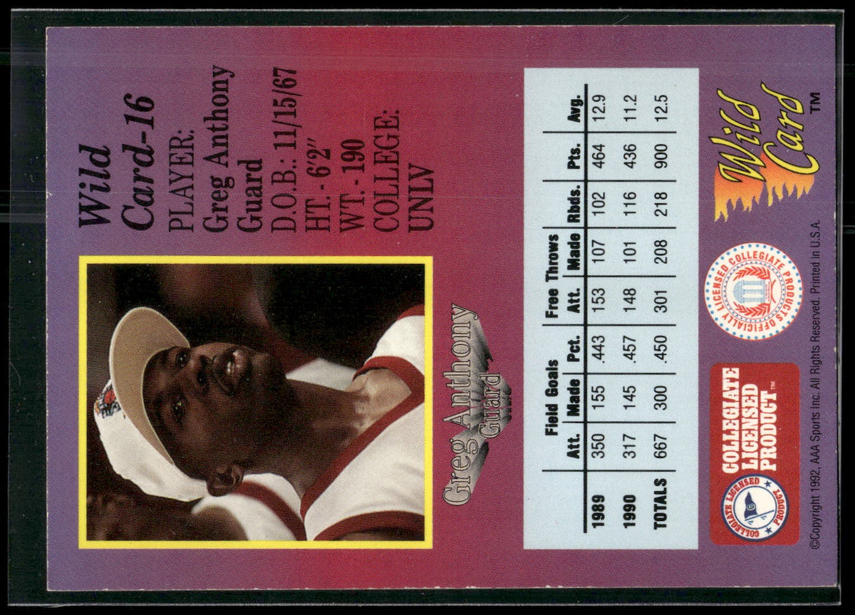 1991-92 Wild Card #16 Greg Anthony
