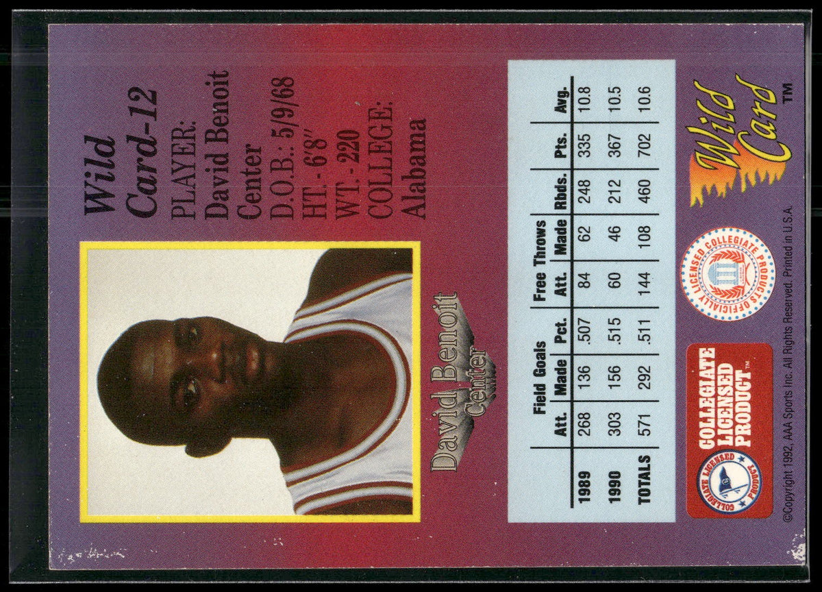 1991-92 Wild Card #12 David Benoit