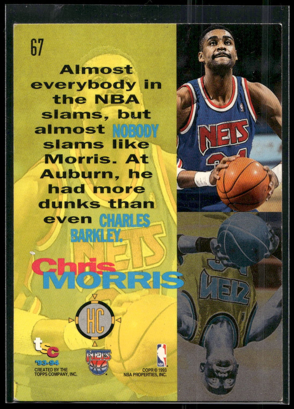 1993-94 Stadium Club #67 Chris Morris