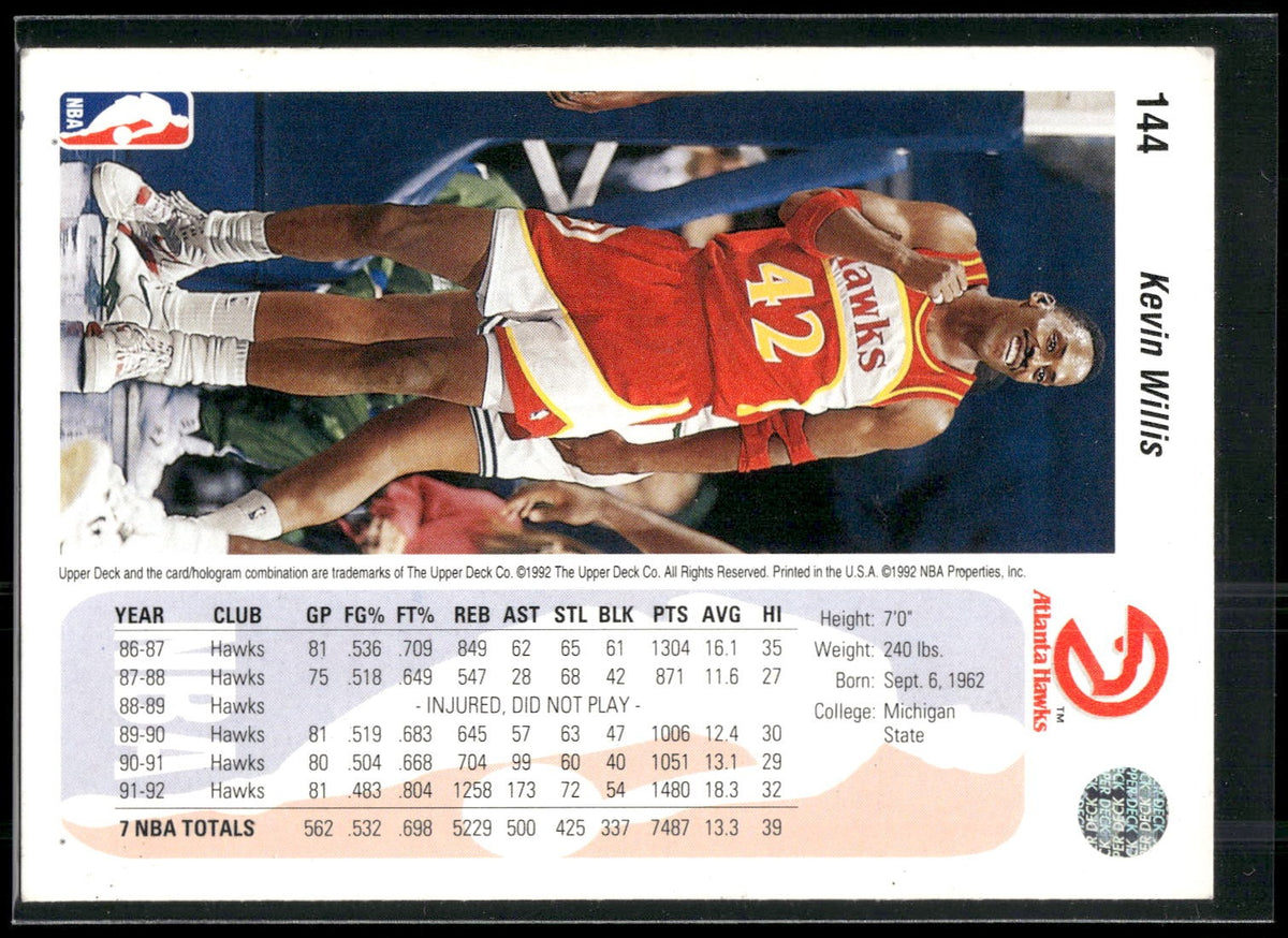 1992-93 Upper Deck #144 Kevin Willis