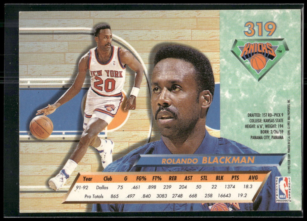 1992-93 Ultra #319 Rolando Blackman