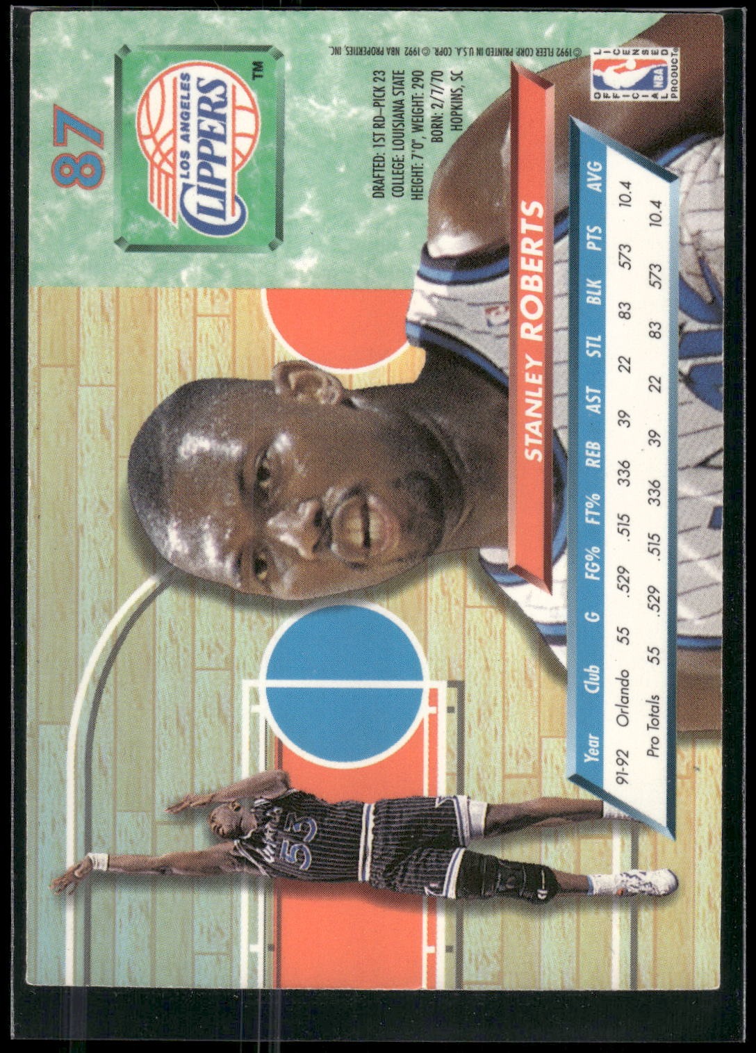 1992-93 Ultra #87 Stanley Roberts
