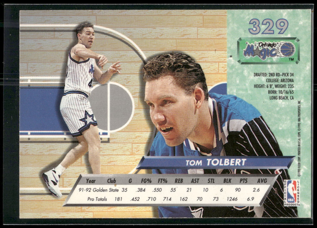 1992-93 Ultra #329 Tom Tolbert