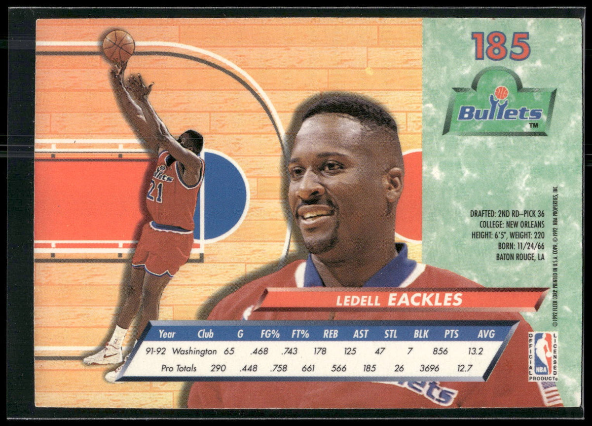 1992-93 Ultra #185 Ledell Eackles