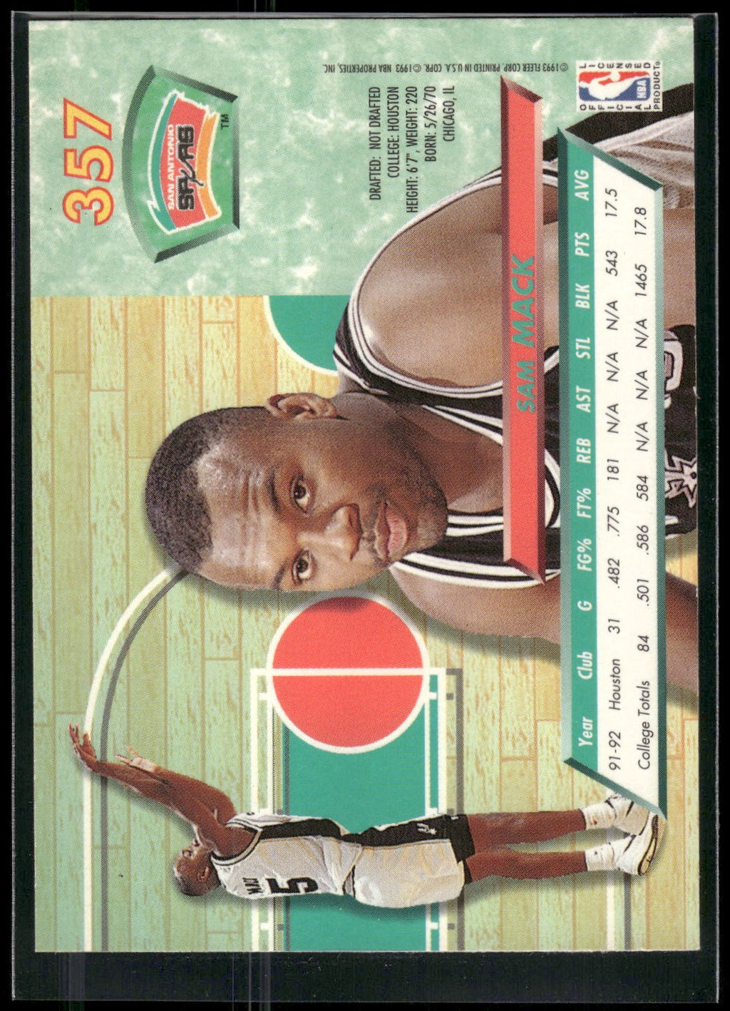 1992-93 Ultra #357 Sam Mack