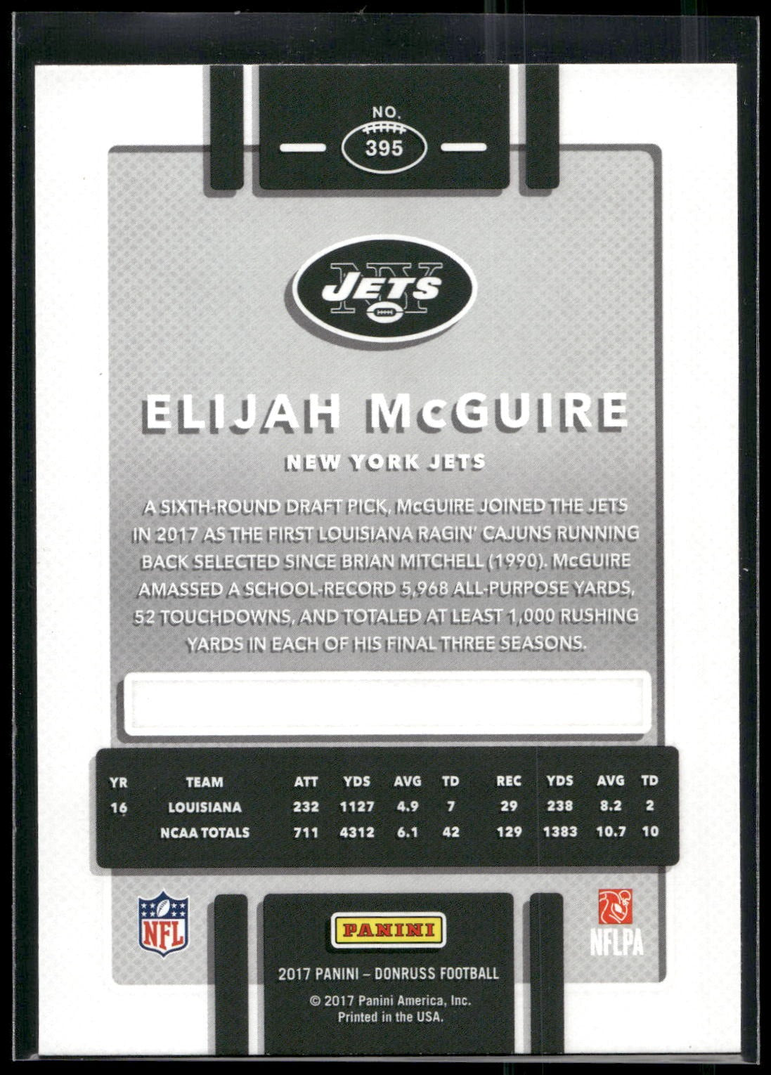 2017 Donruss #395 Elijah McGuire