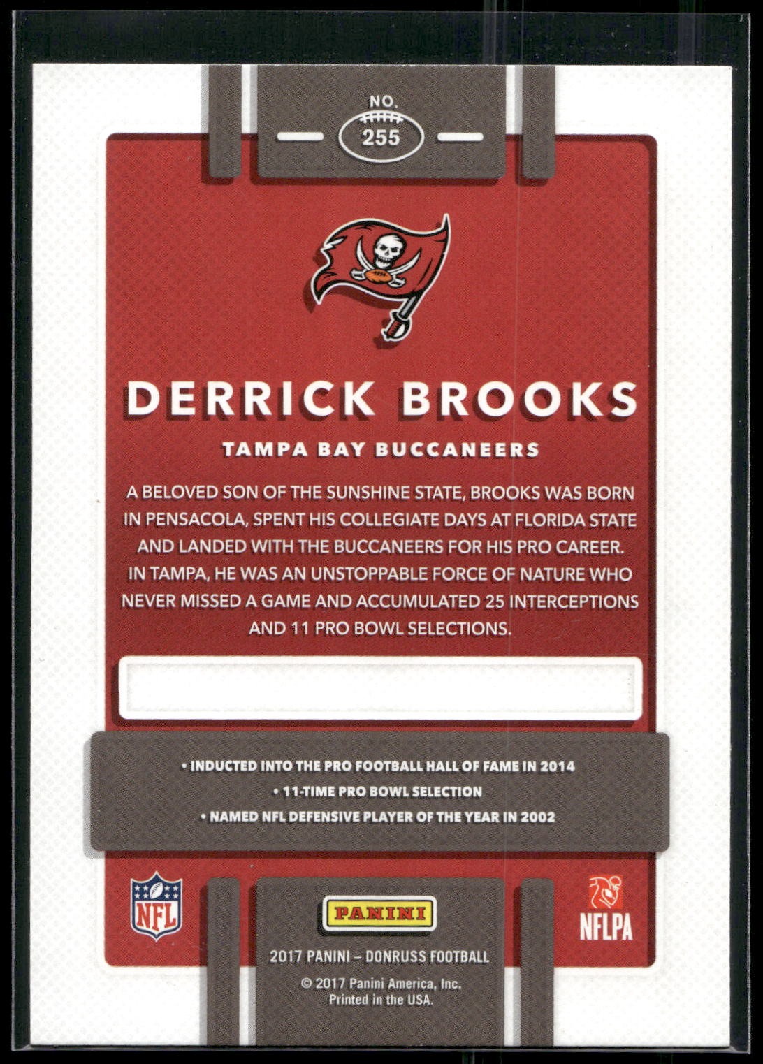 2017 Donruss #255 Derrick Brooks