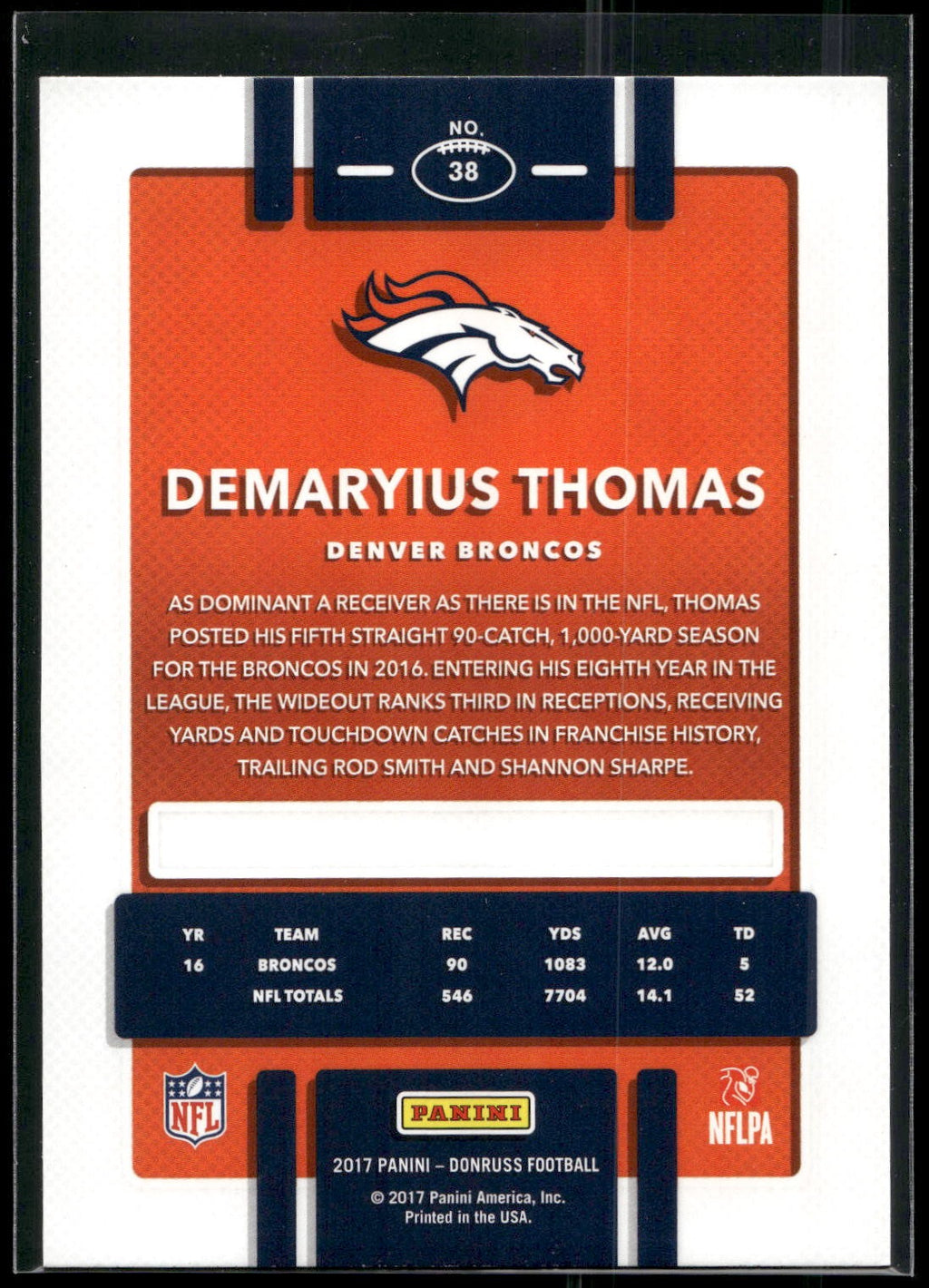 2017 Donruss #38 Demaryius Thomas