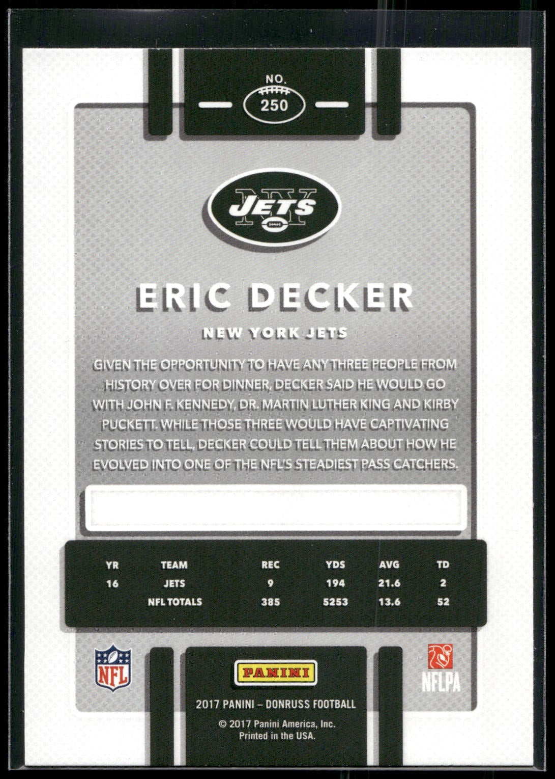 2017 Donruss #250 Eric Decker