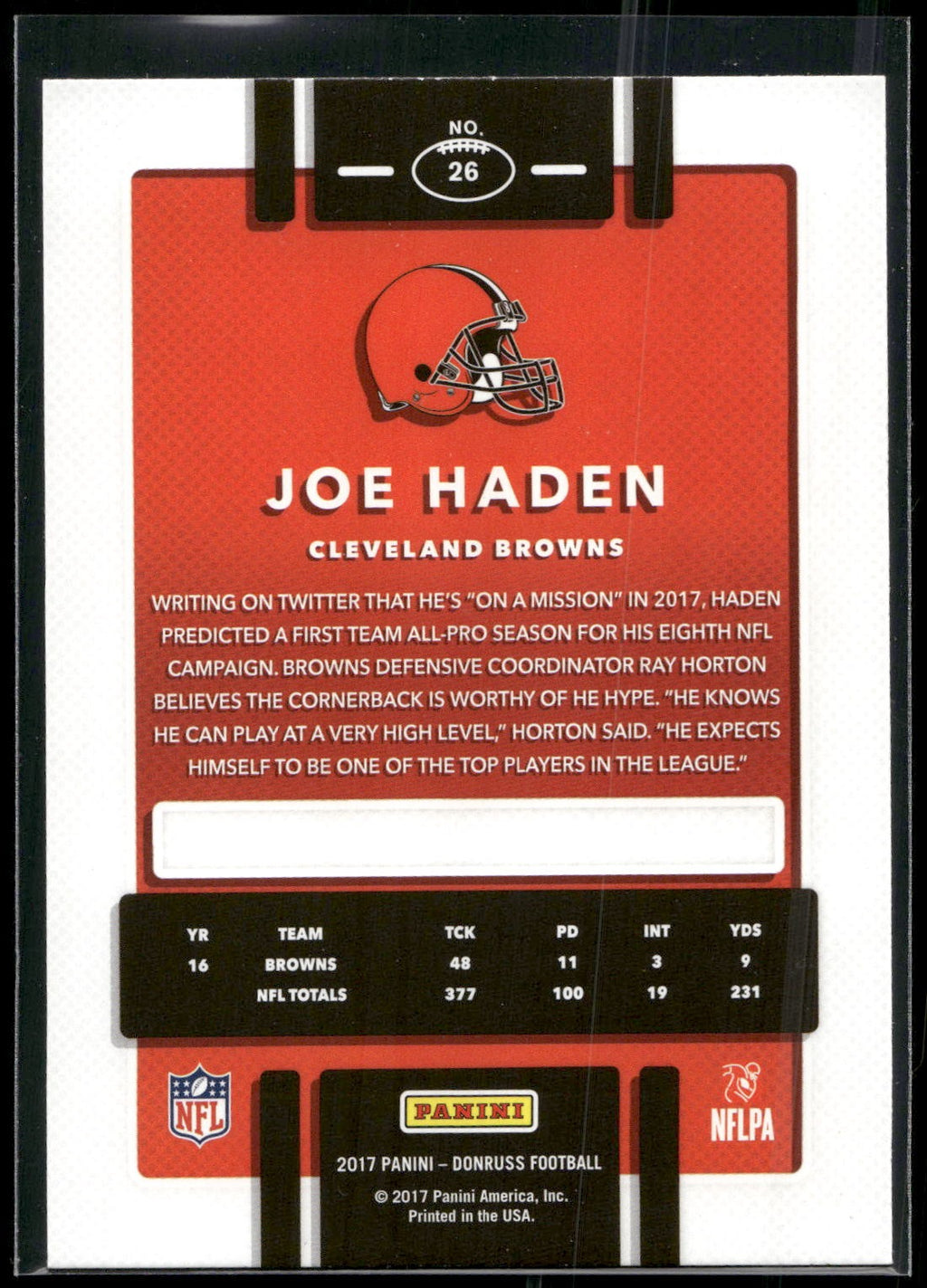 2017 Donruss #26 Joe Haden