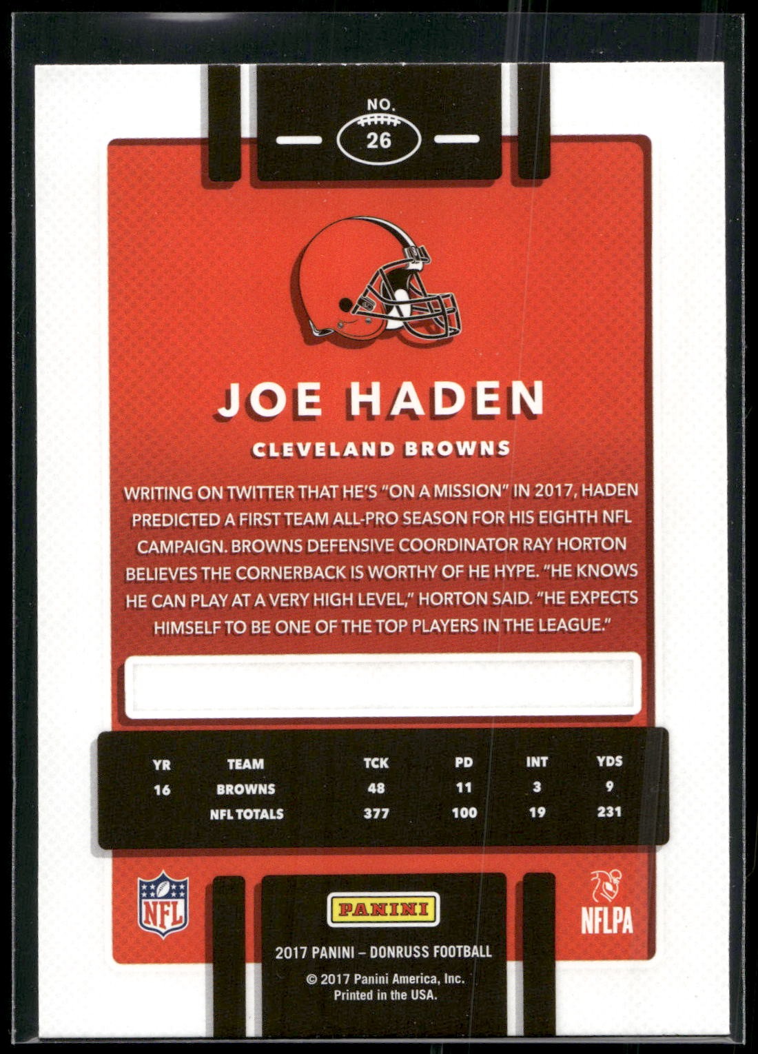 2017 Donruss #26 Joe Haden