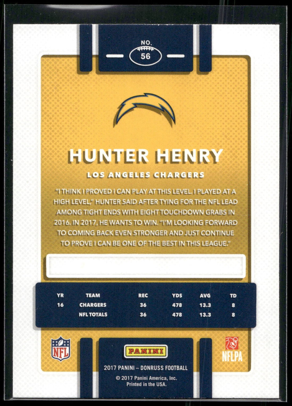 2017 Donruss #56 Hunter Henry