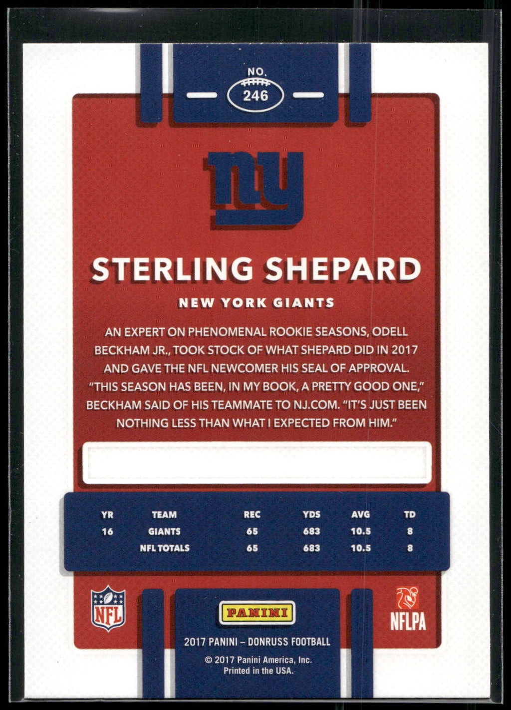 2017 Donruss #246 Sterling Shepard