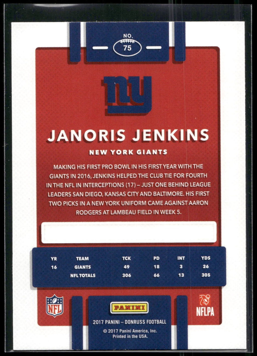 2017 Donruss #75 Janoris Jenkins