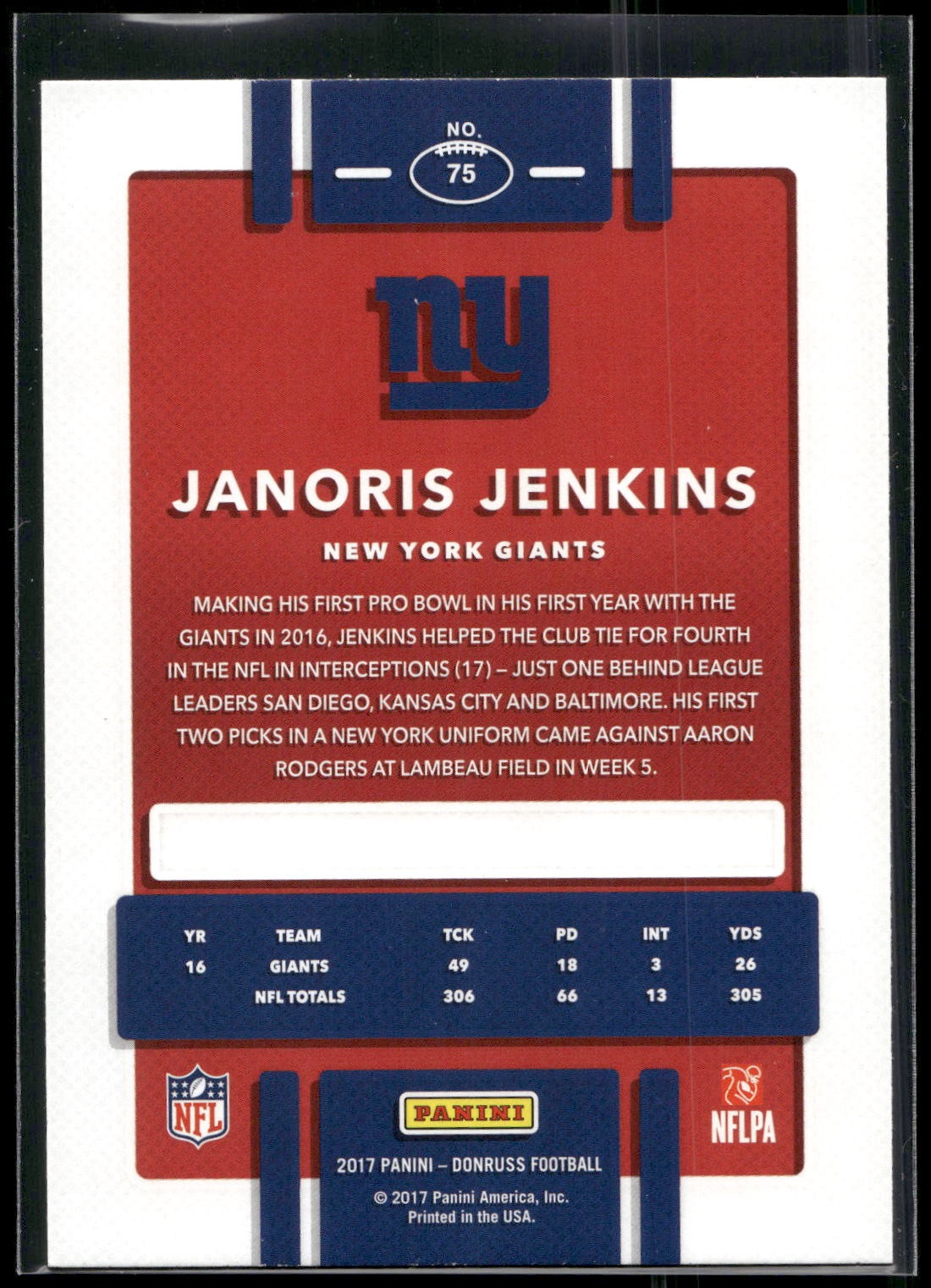 2017 Donruss #75 Janoris Jenkins