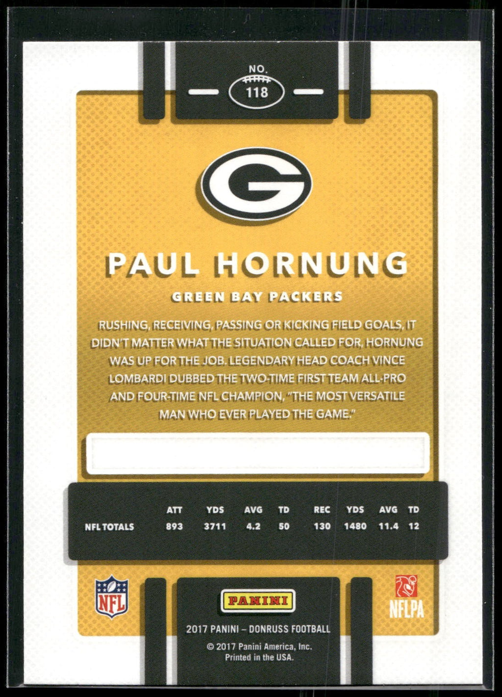 2017 Donruss #118 Paul Hornung