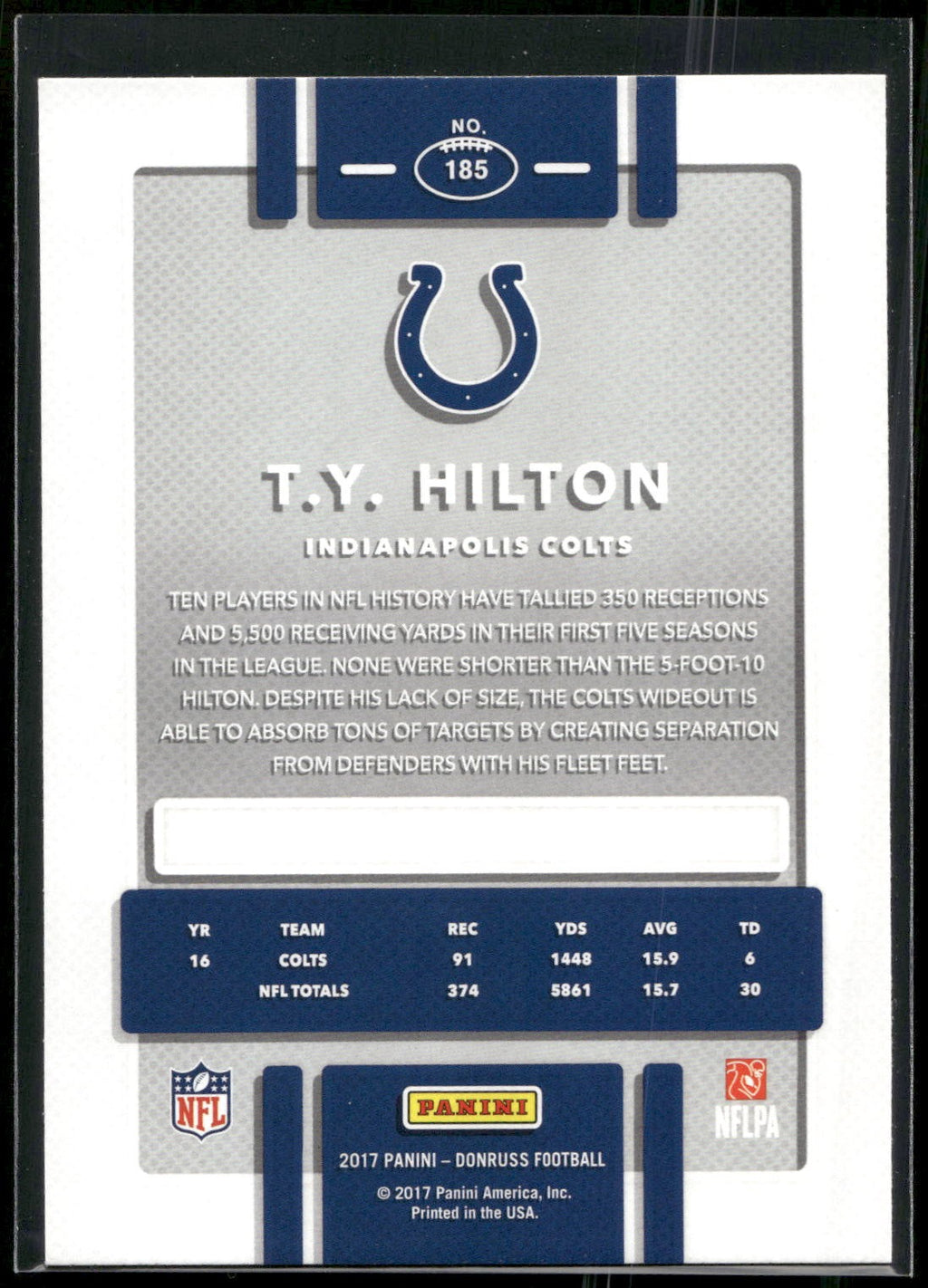 2017 Donruss #185 T.Y. Hilton