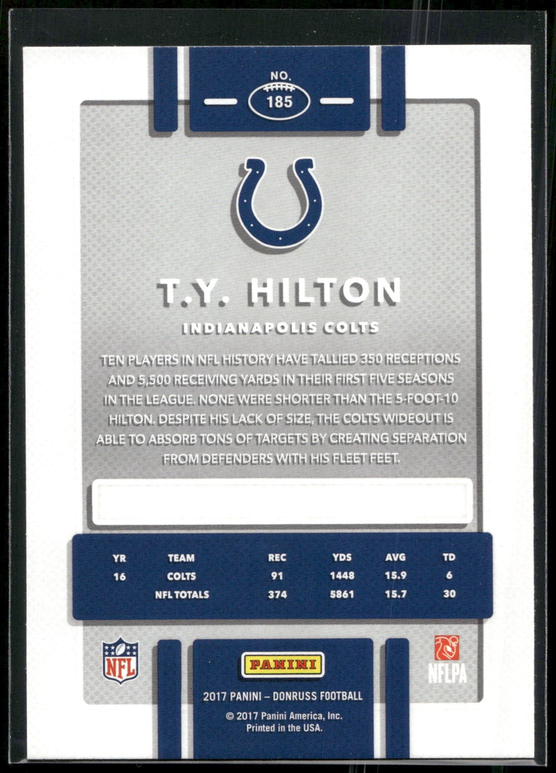 2017 Donruss #185 T.Y. Hilton