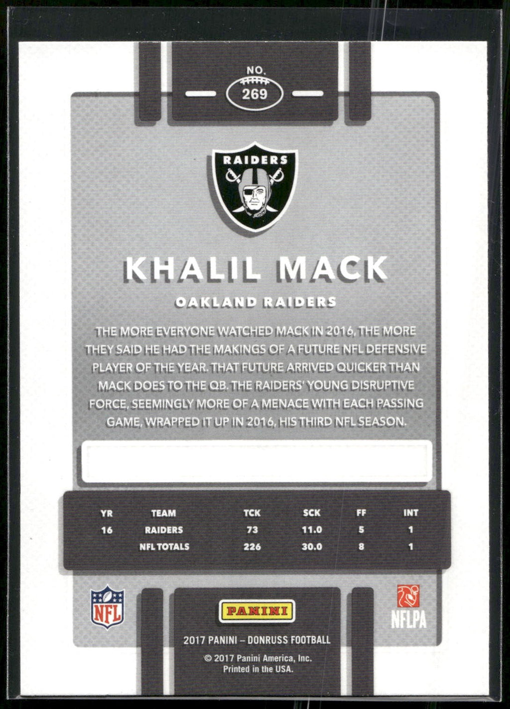 2017 Donruss #269 Khalil Mack