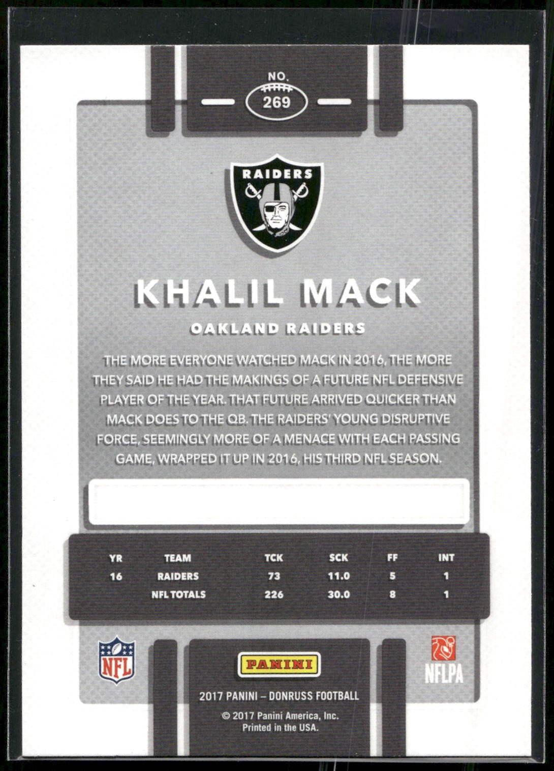 2017 Donruss #269 Khalil Mack