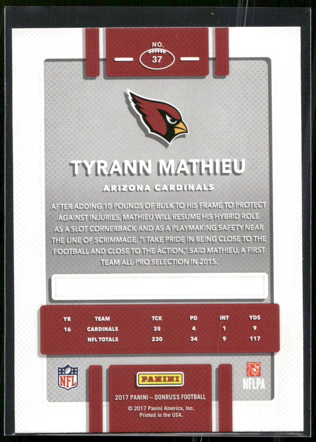 2017 Donruss #37 Tyrann Mathieu