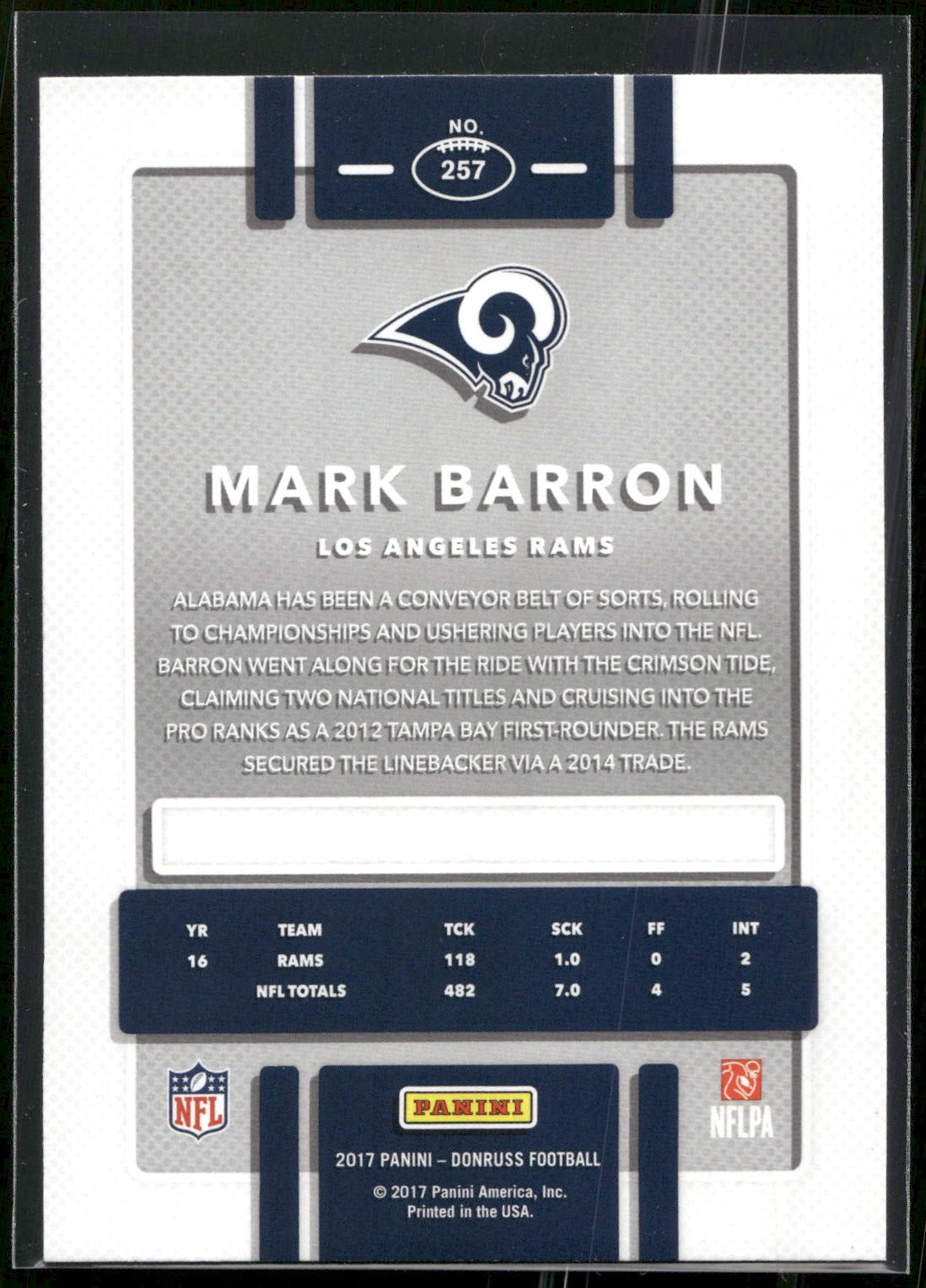 2017 Donruss #257 Mark Barron