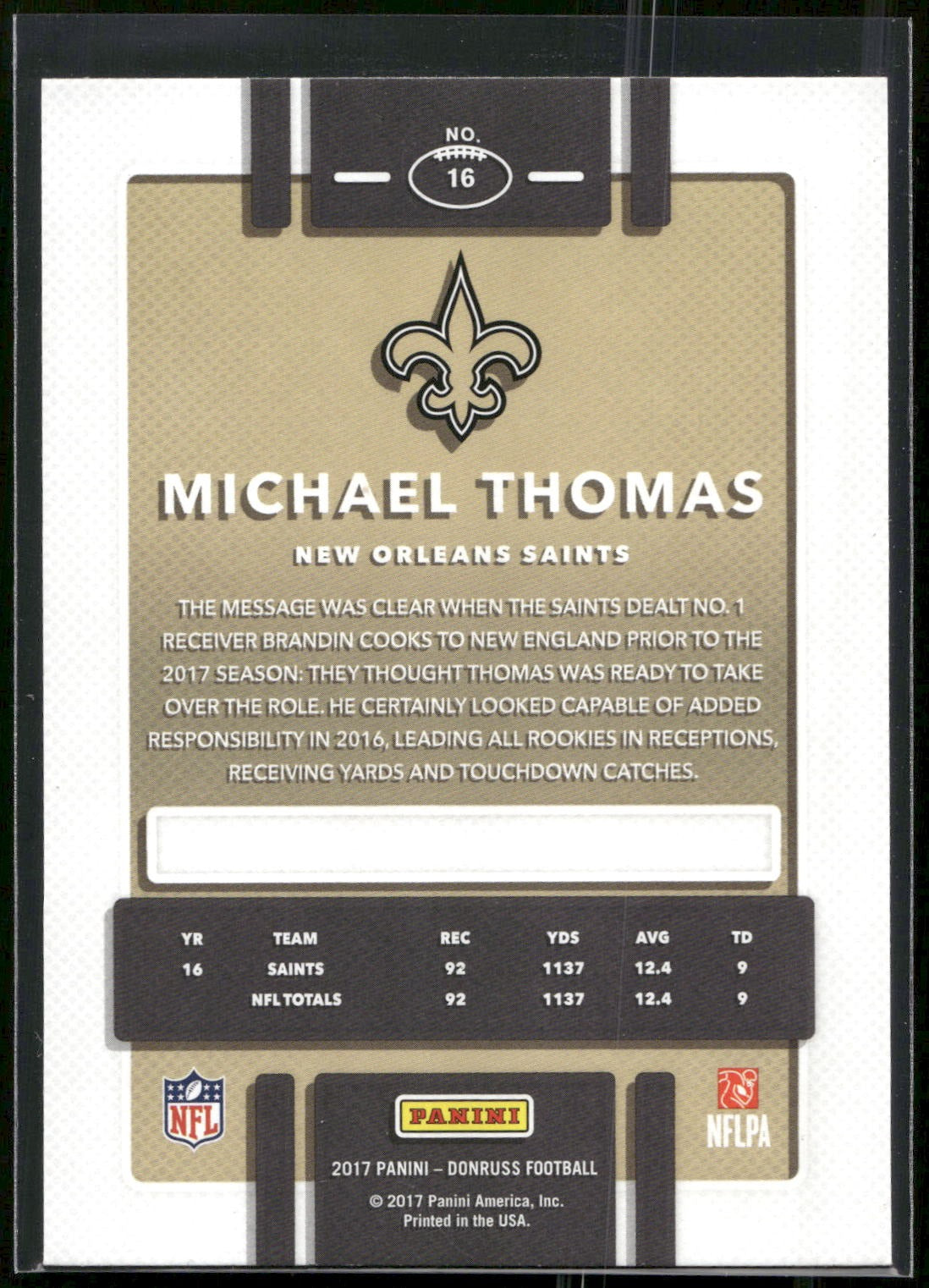 2017 Donruss #16 Michael Thomas