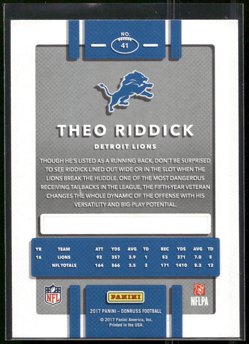 2017 Donruss #41 Theo Riddick