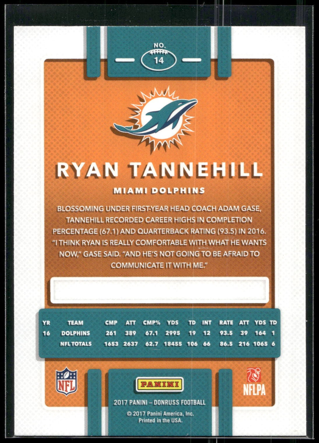 2017 Donruss #14 Ryan Tannehill