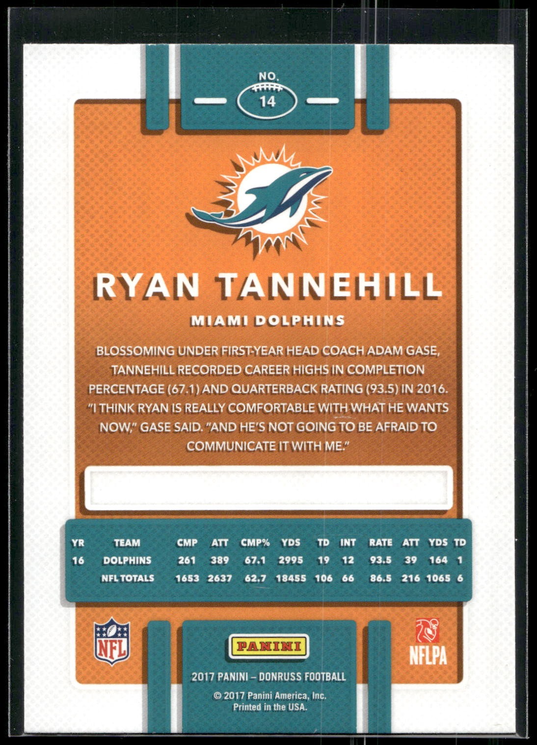 2017 Donruss #14 Ryan Tannehill