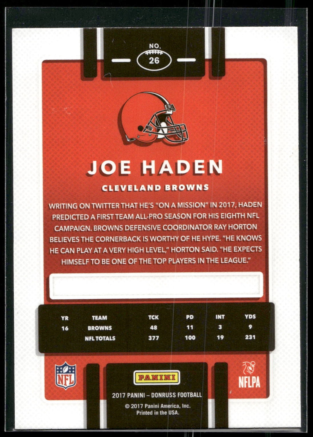 2017 Donruss #26 Joe Haden