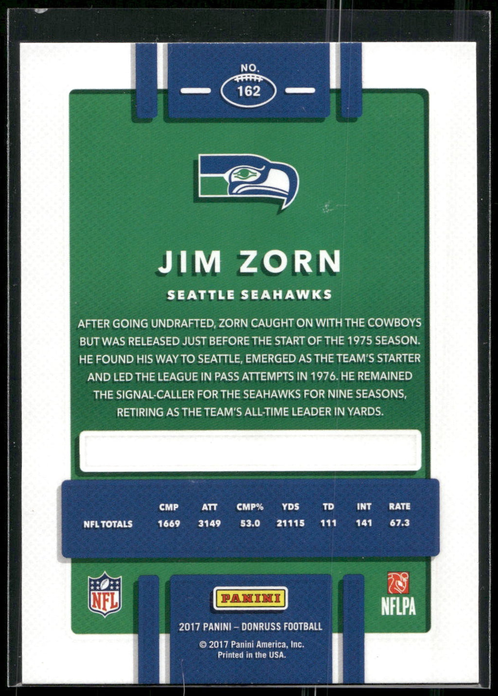 2017 Donruss #162 Jim Zorn