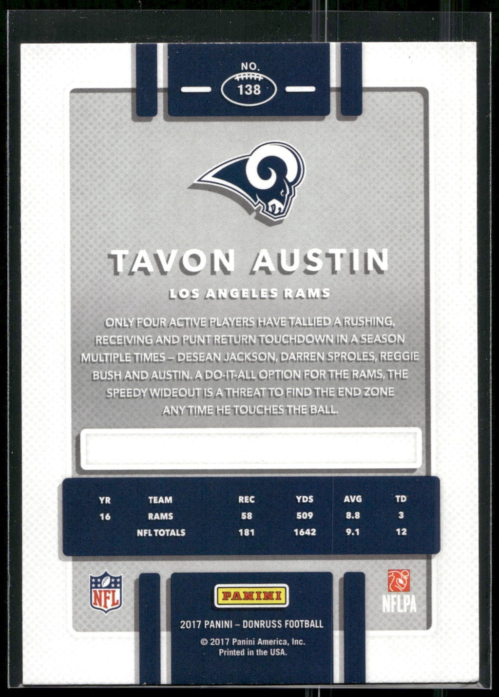 2017 Donruss #138 Tavon Austin
