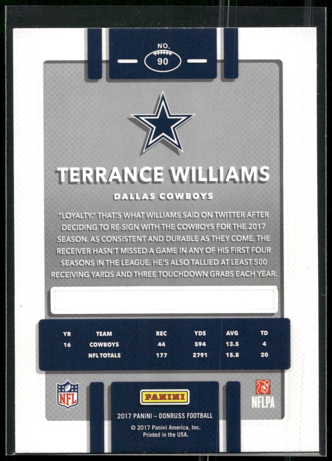 2017 Donruss #90 Terrance Williams