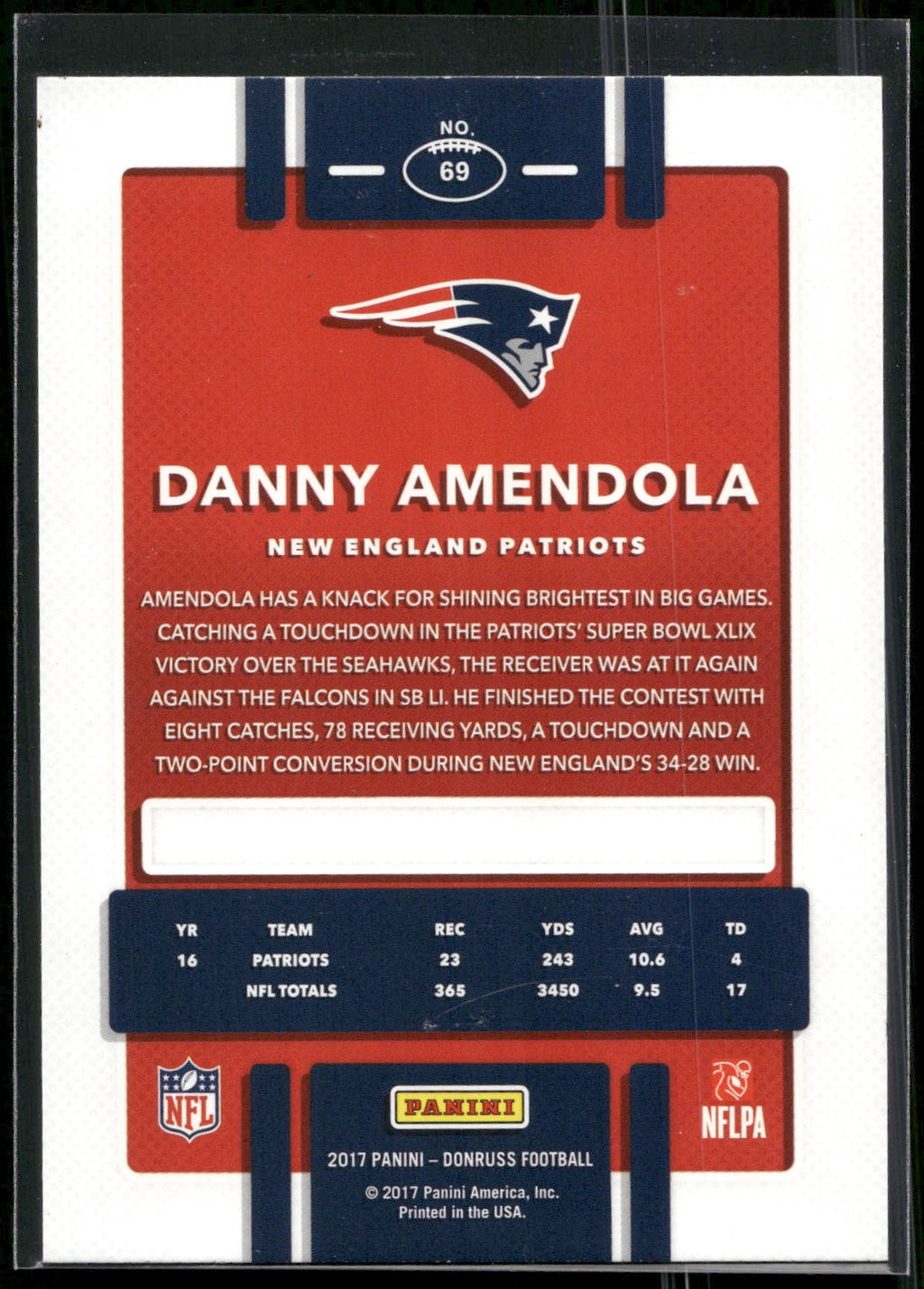 2017 Donruss #69 Danny Amendola