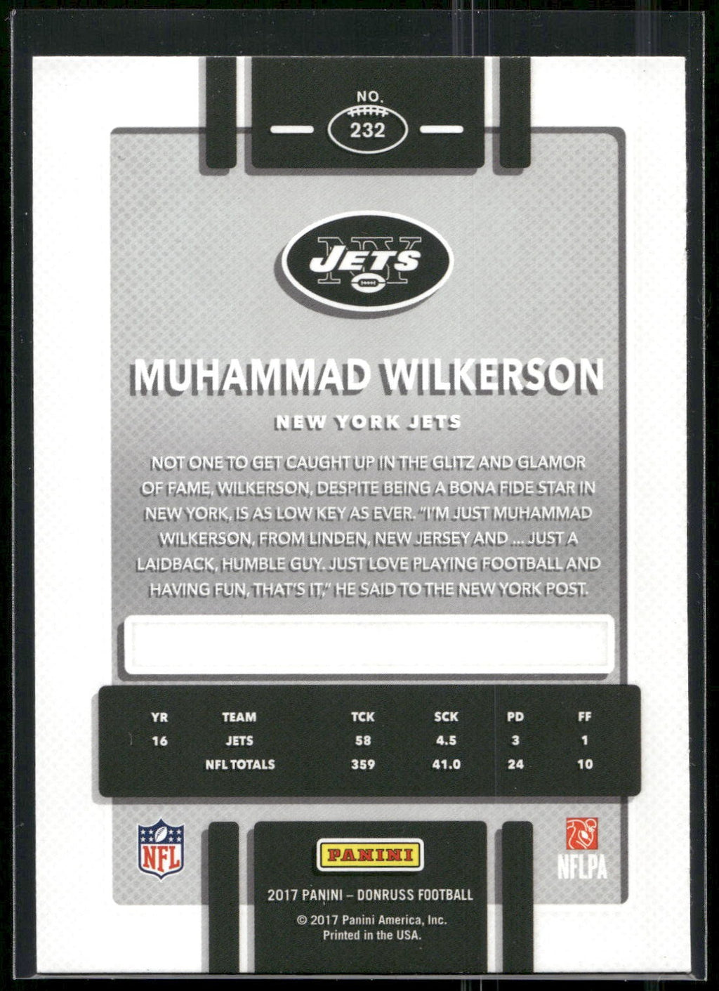 2017 Donruss #232 Muhammad Wilkerson