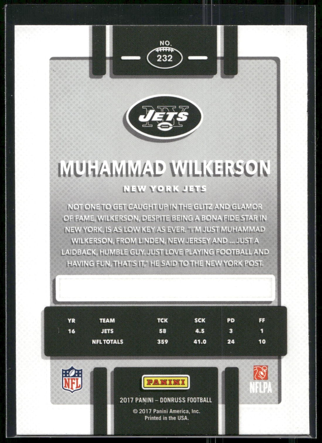 2017 Donruss #232 Muhammad Wilkerson
