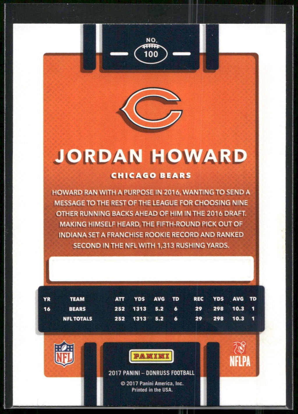 2017 Donruss #100 Jordan Howard