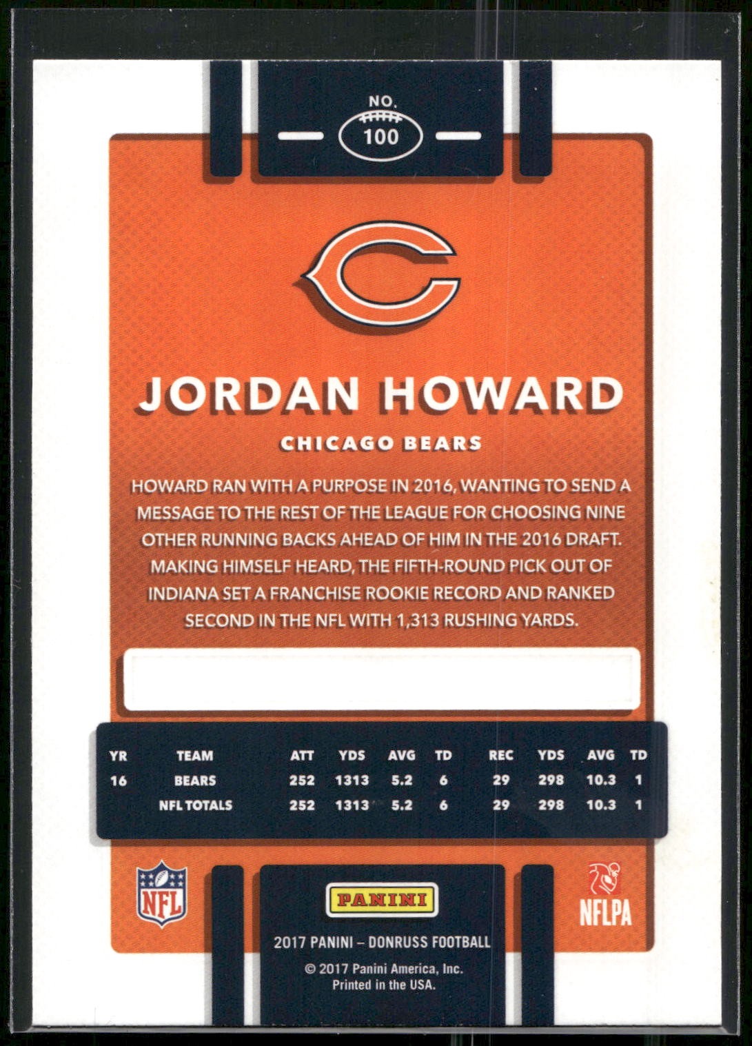 2017 Donruss #100 Jordan Howard