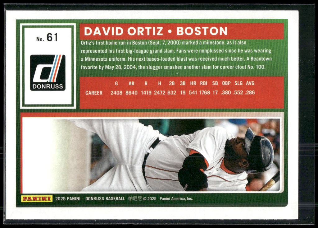 2025 Donruss #61 David Ortiz