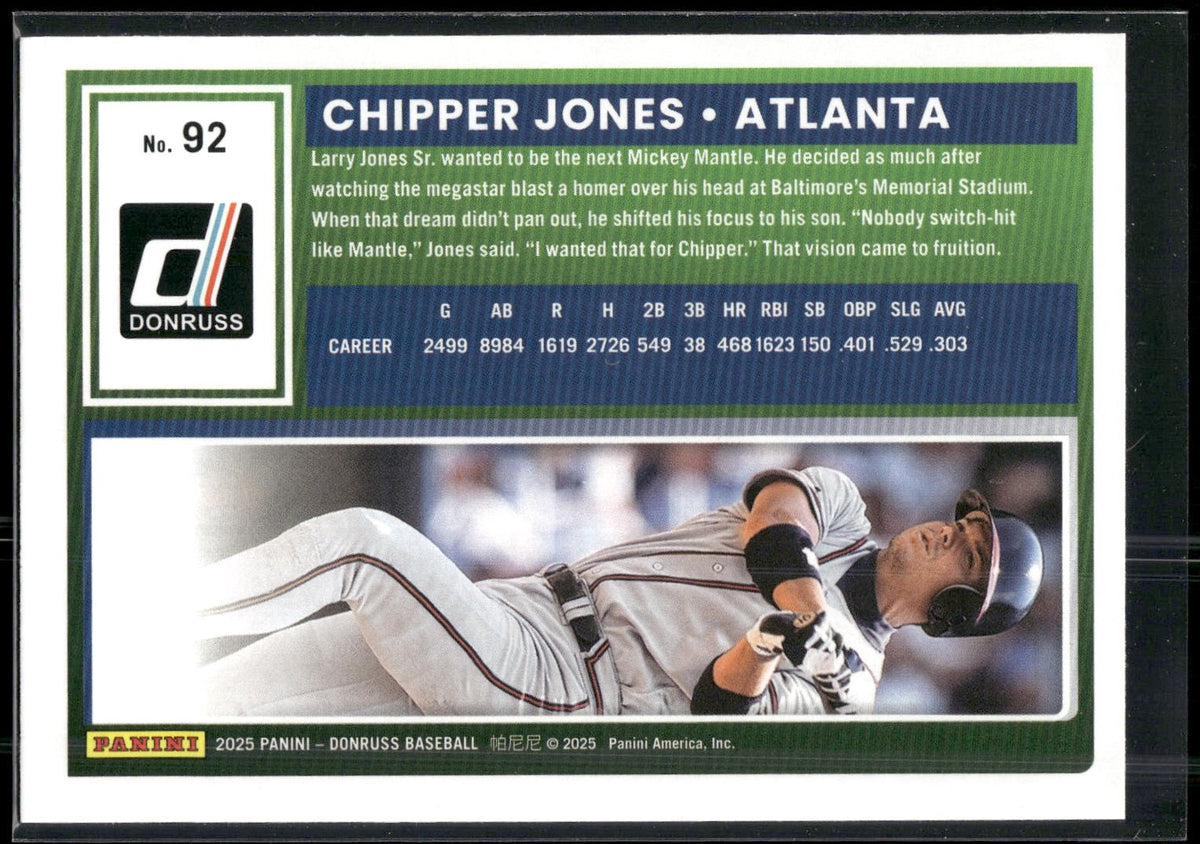 2025 Donruss #92 Chipper Jones