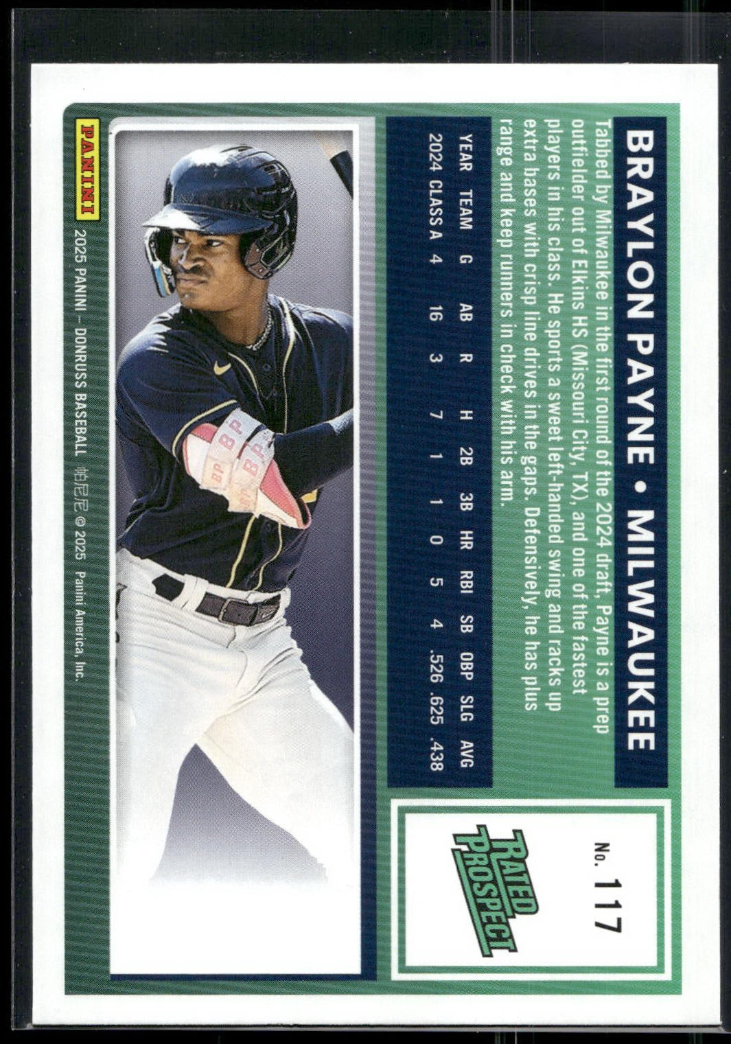 2025 Donruss #117 Braylon Payne