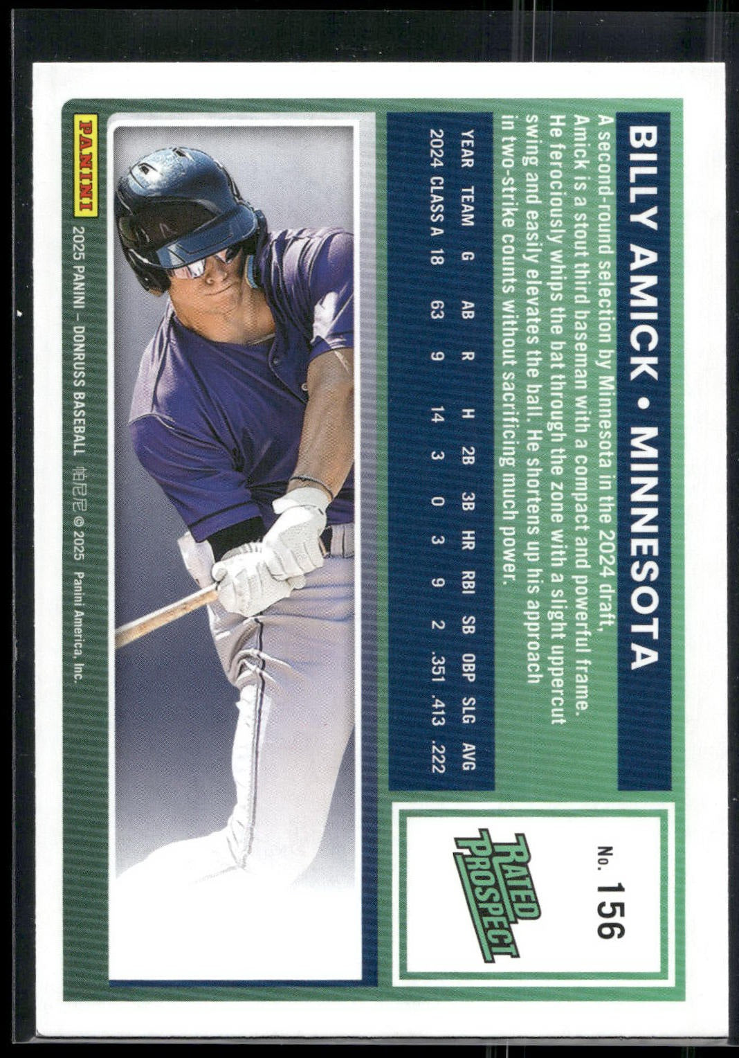 2025 Donruss #156 Billy Amick