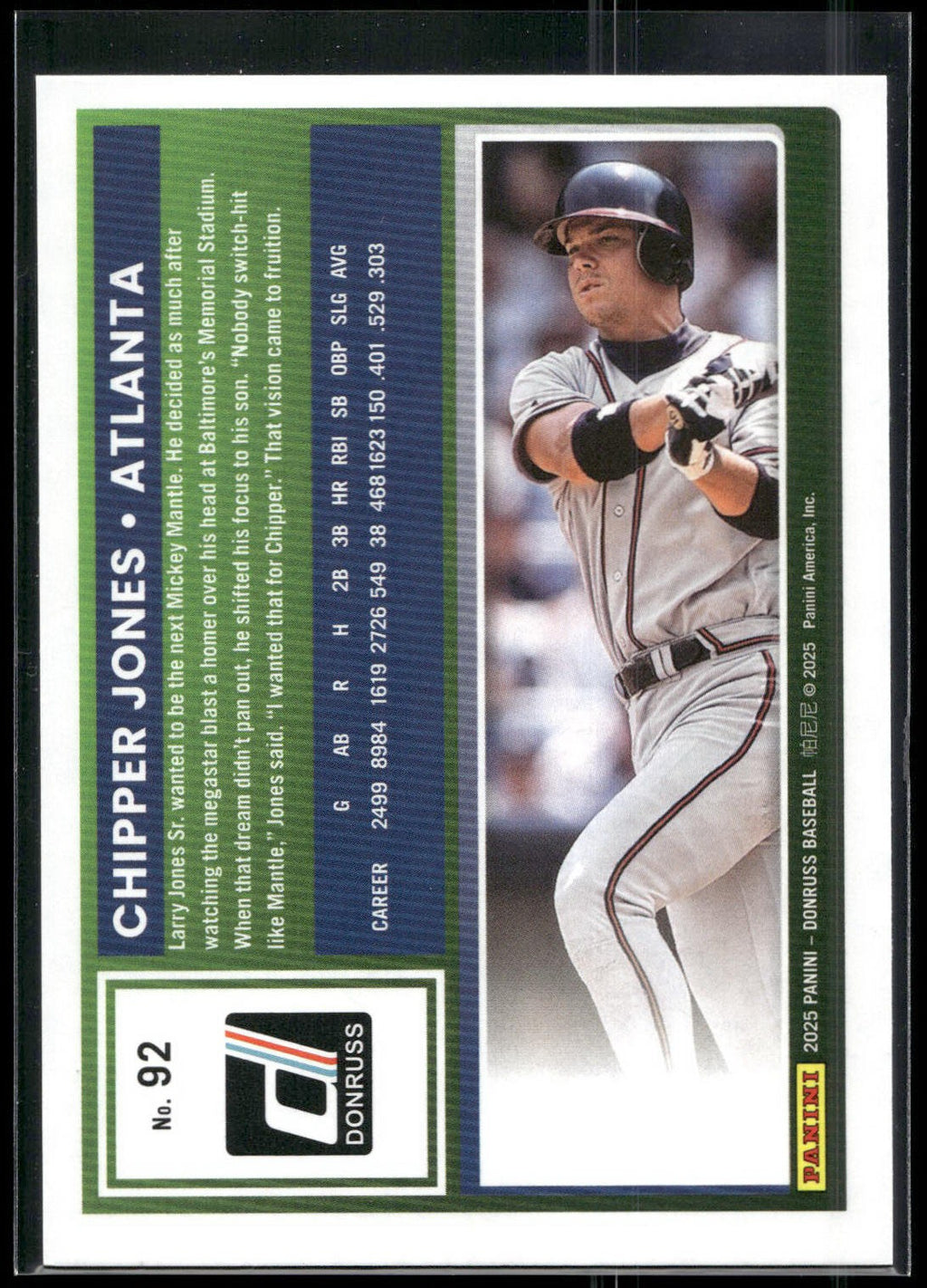 2025 Donruss #92 Chipper Jones