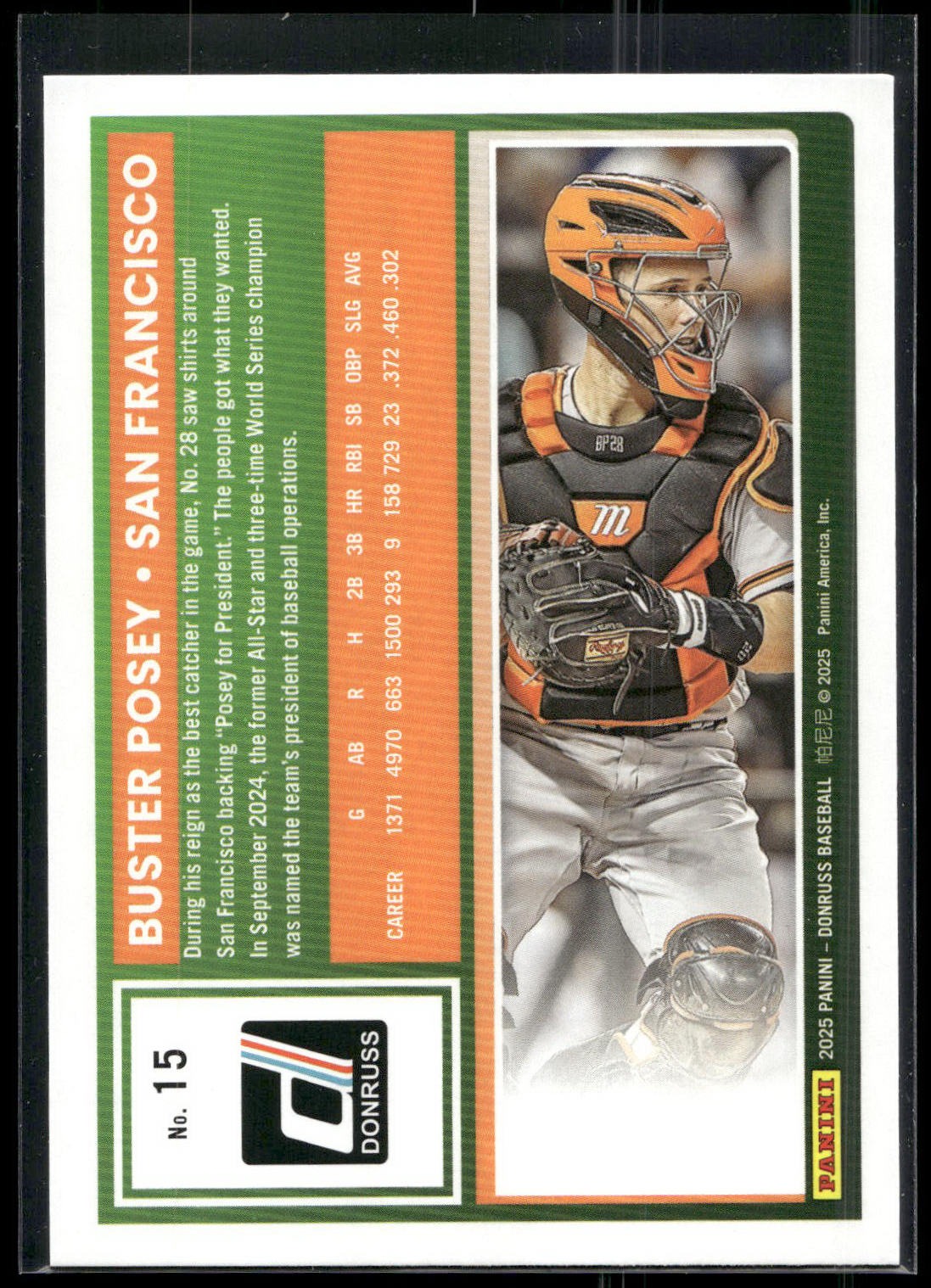 2025 Donruss #15 Buster Posey