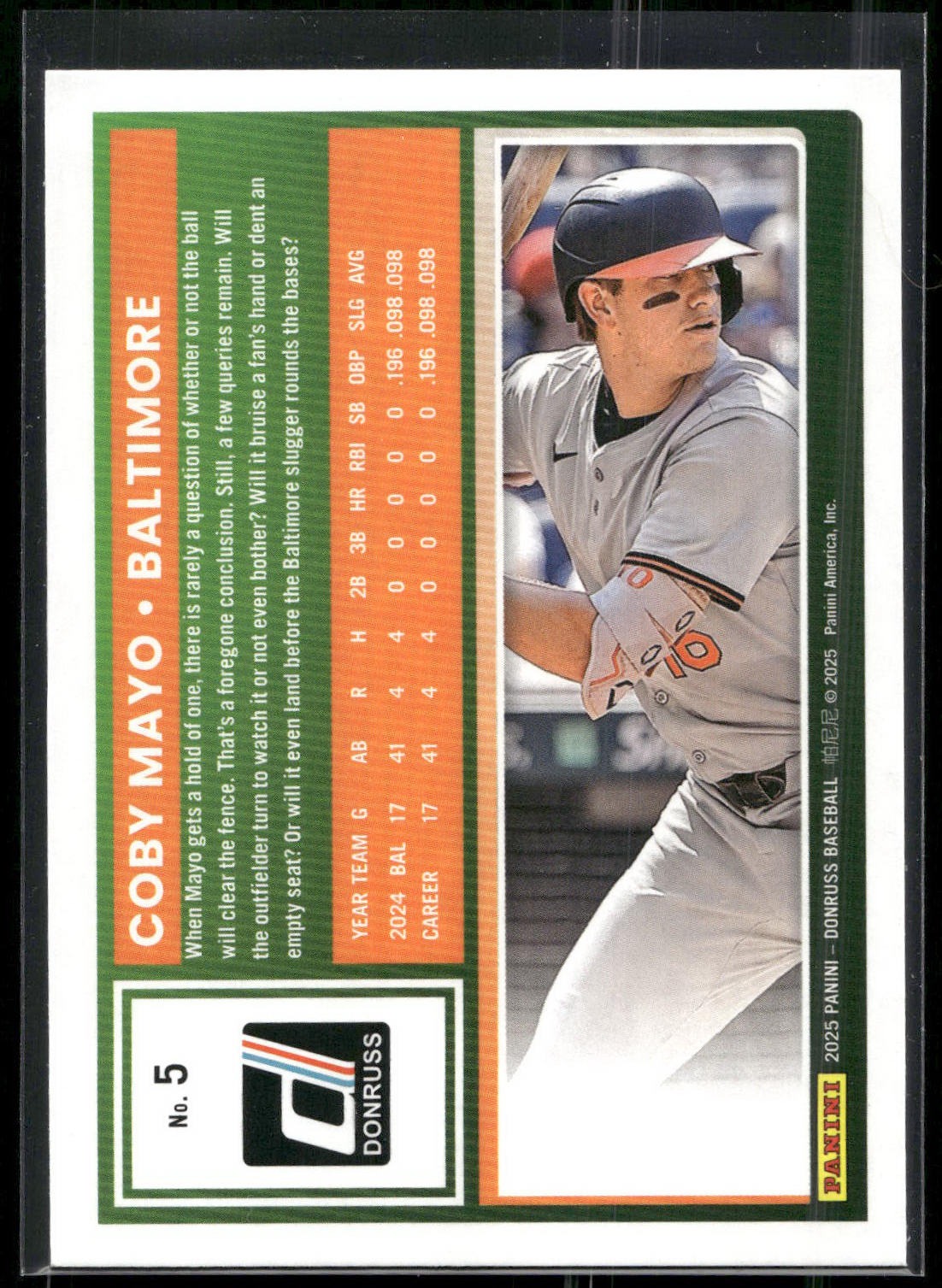 2025 Donruss #5 Coby Mayo