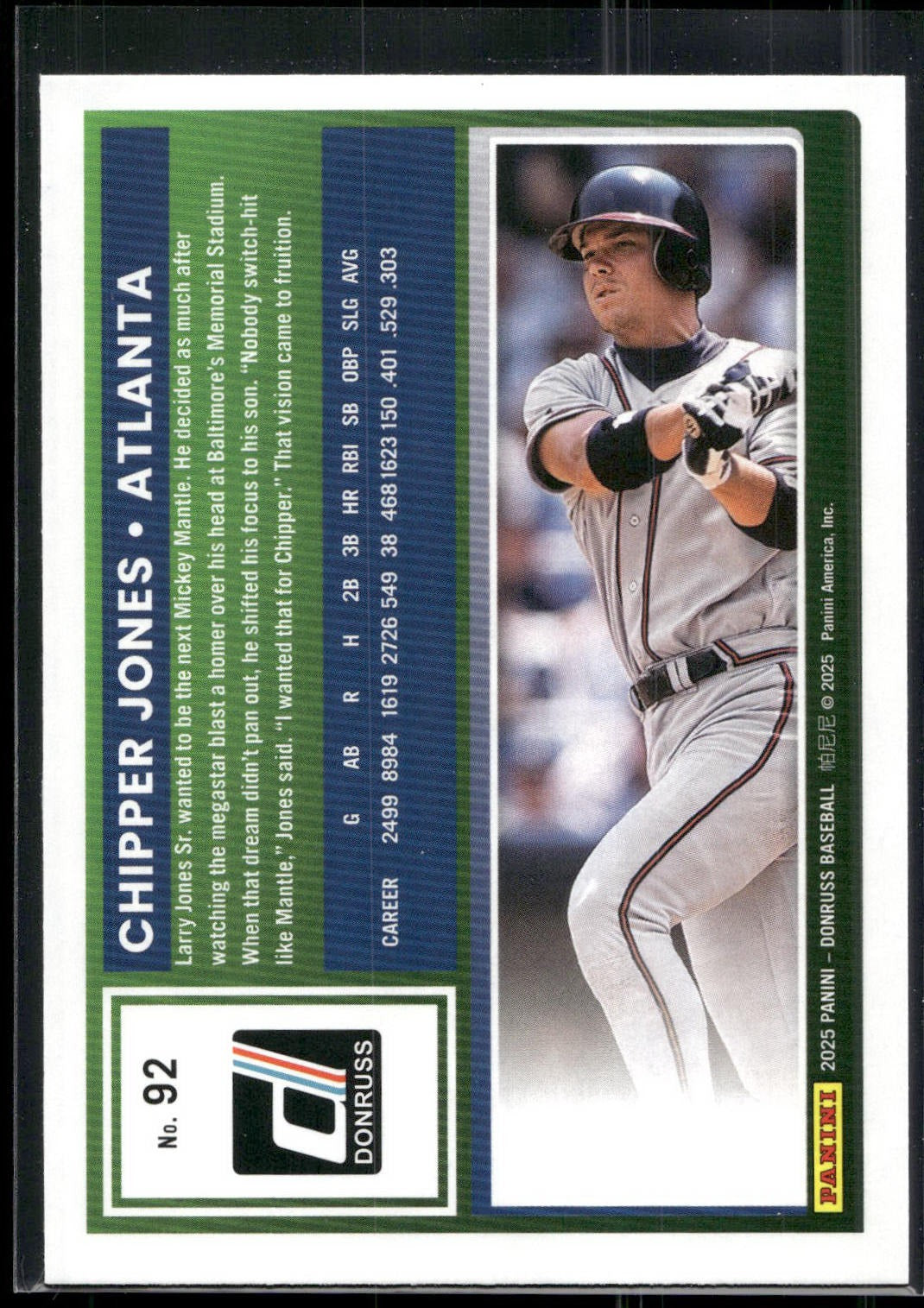 2025 Donruss #92 Chipper Jones
