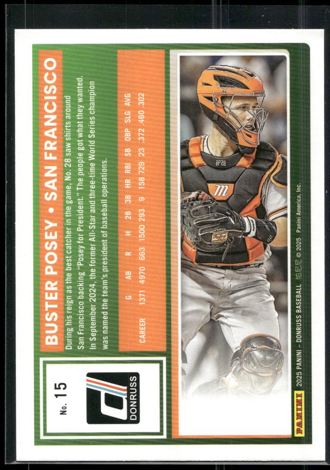 2025 Donruss #15 Buster Posey