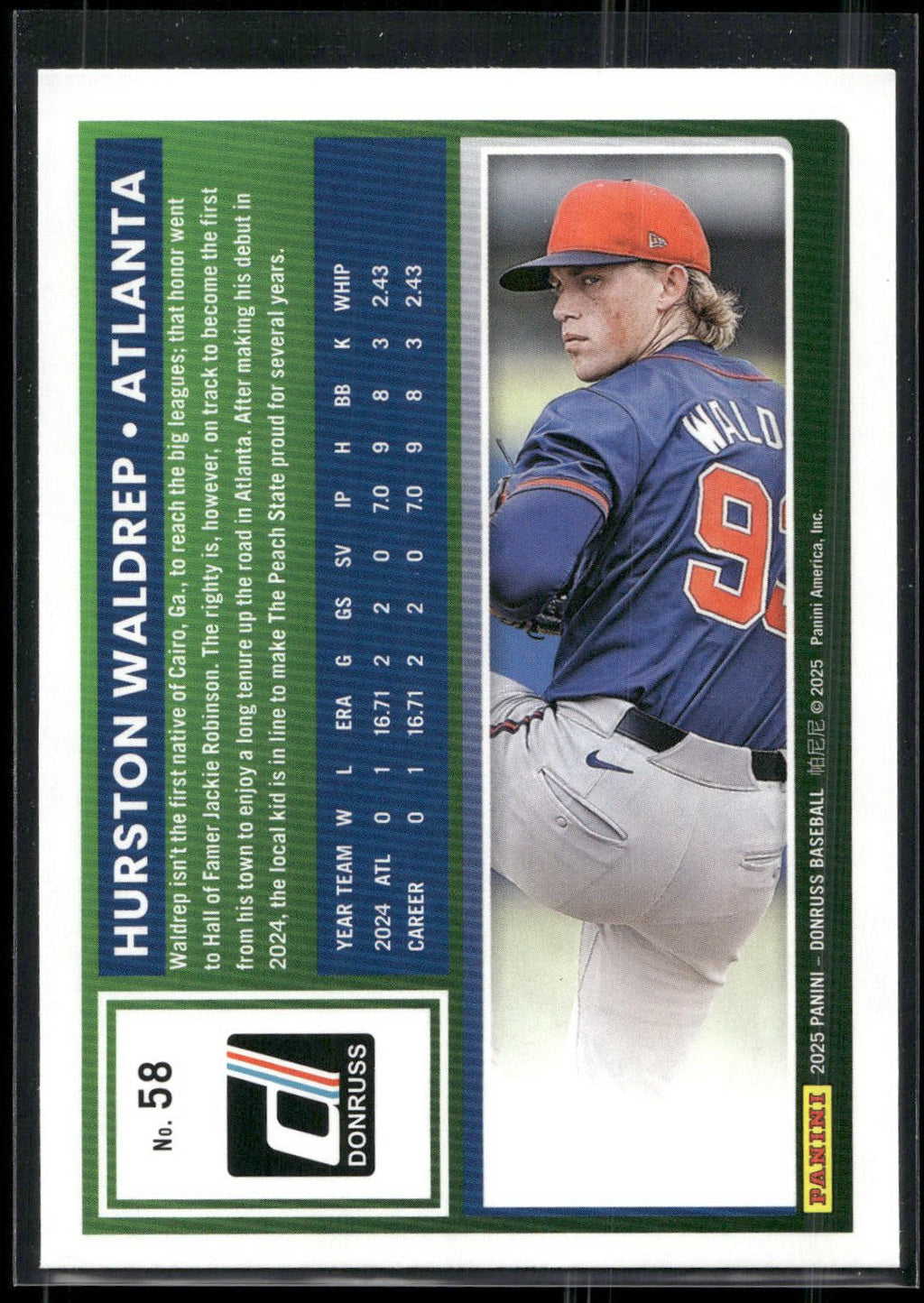 2025 Donruss #58 Hurston Waldrep