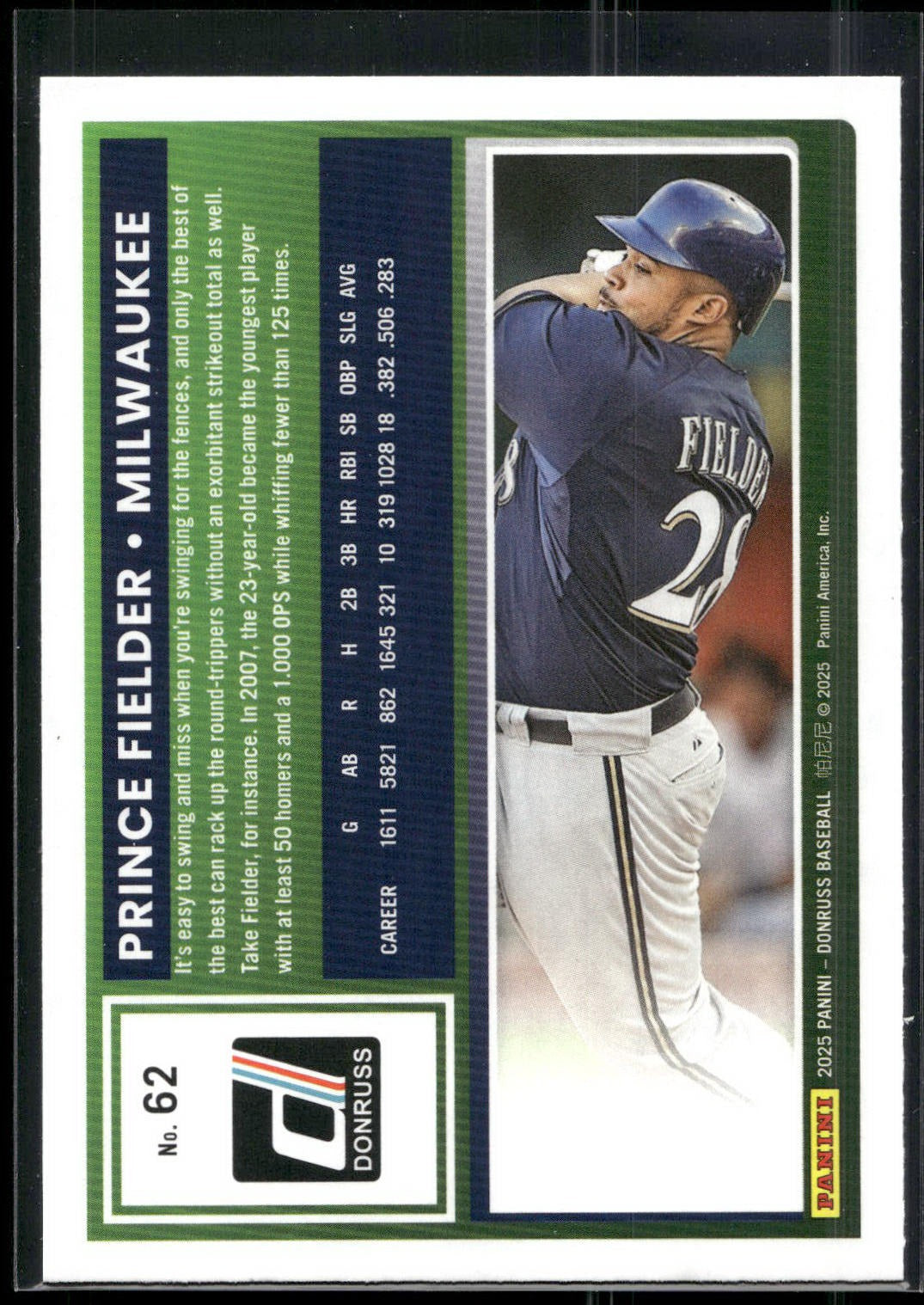2025 Donruss #62 Prince Fielder